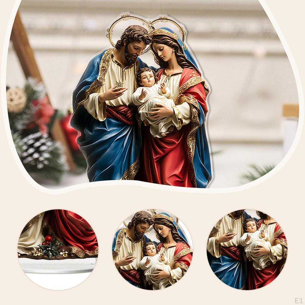 2D Acrylic Ornament Art with Base Tabletop Artwork Decoration Sign for Bookshelf Desk