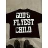 Gods FLYEST CHILD Black Tshirt with Fashionable and Casual Soft Fabric Breathable and Comfortable Short Sleeved Tshirt
