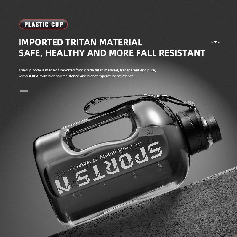 Большая емкость, большое ведро, прозрачные градиентные цветные высококачественные бутылки для воды, портативная спортивная бутылка для воды для фитнеса