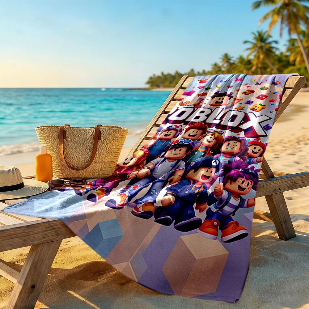 Roblox Beach Towel High Absorbency & Quick-Dry Comfortable Lightweight Portable for Swimming,Beach,Camping, Travel, Beach Accessories,Gym