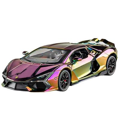 Симуляция 1/24 Модель Суперкара Lamborghini Revuelto со Звуком и Светом Детский Подарок на День Рождения Мальчику Миниатюрная Машина Домашний Декор