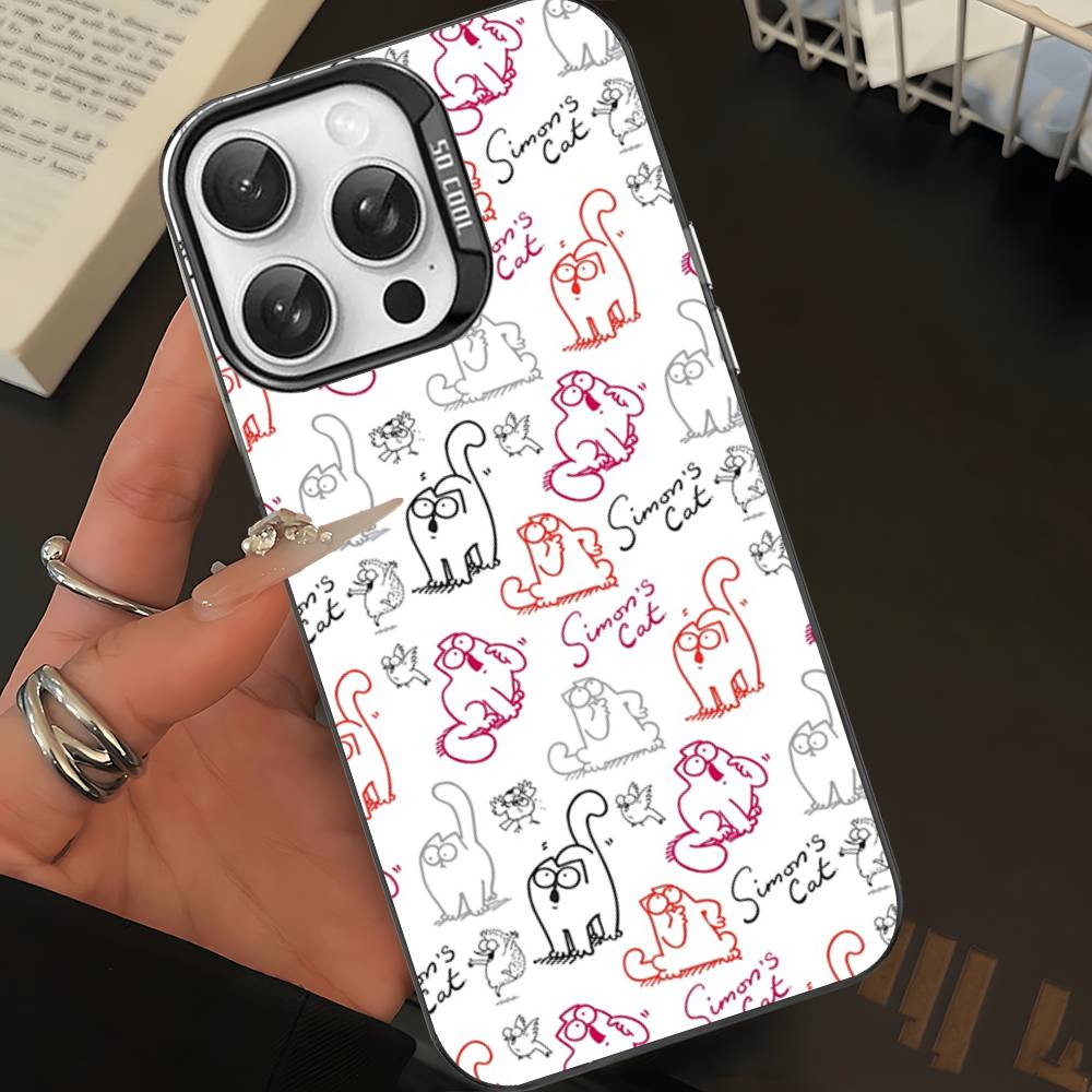 Cute S-Simons Cat Phone Case For IPhone 17 Air 16 15 14 13 12 11 Pro Max Color Hard Cover