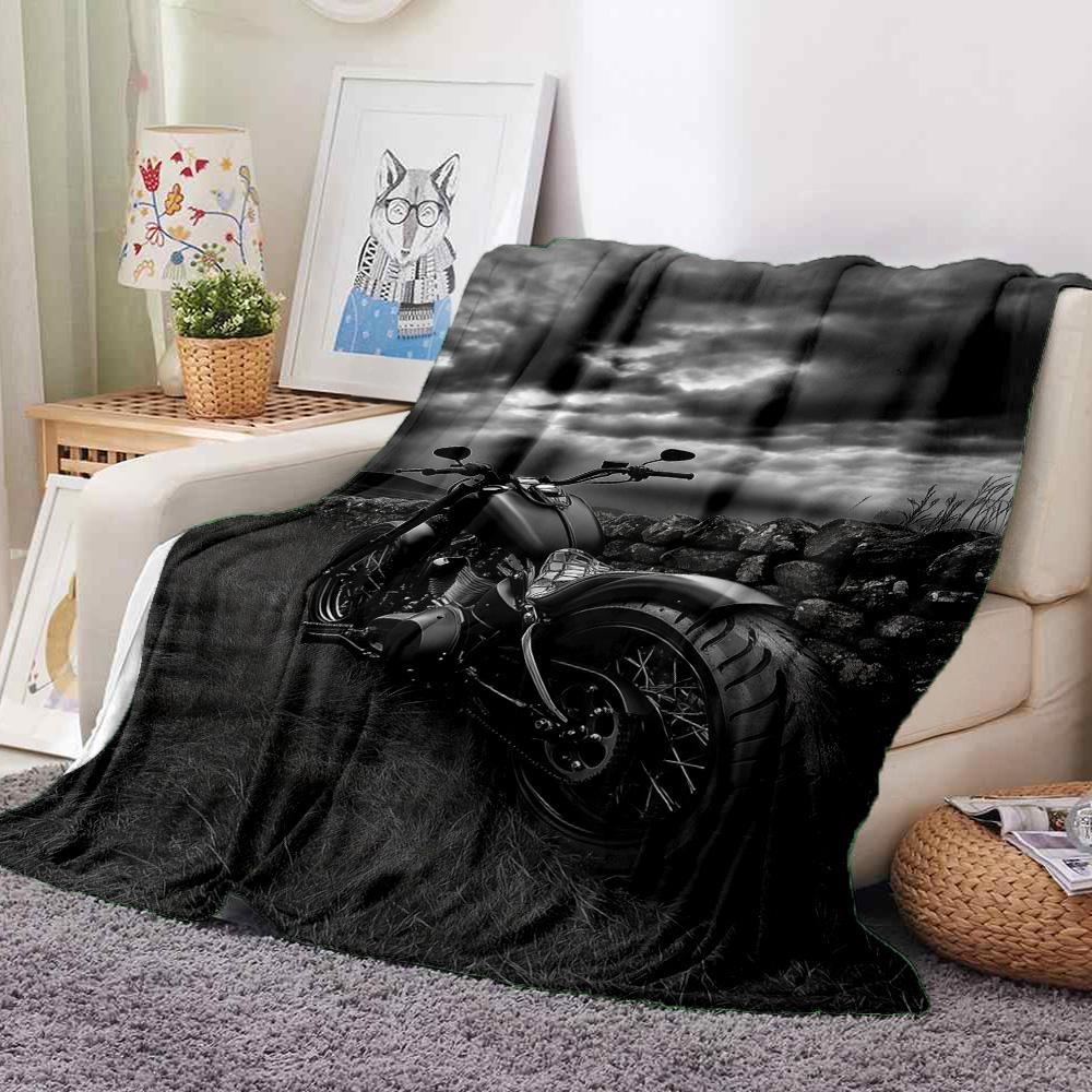 Motorcycle Ride Flannel Blanket Throw Blanket Soft Warm Sofa Bed Camping home Decor Unique Christmas Gift C9261782