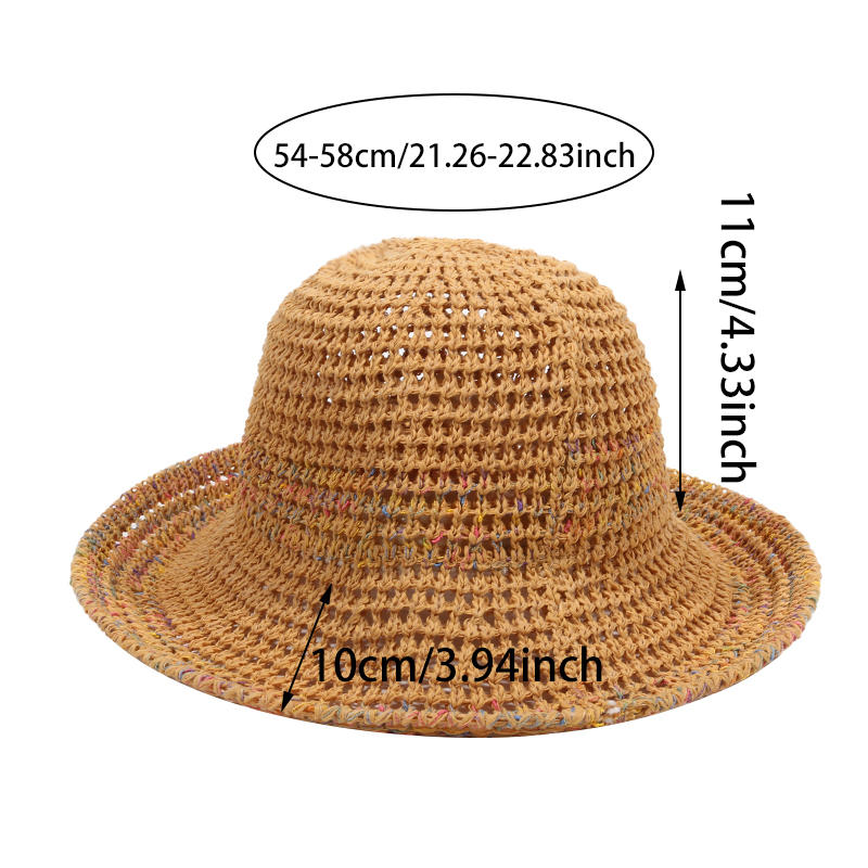 Цветная шляпа-тазик, пляжная шляпа из травы, кружевная плетеная шляпа, женская дорожная солнцезащитная пляжная шляпа, кружевная шляпа
