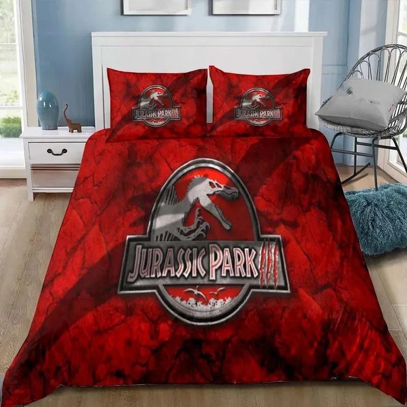 Dinosaur Jurassic Park 3D Print Bedding Collection Single Twin Full Queen King Size Bed Collection Adult Kid Bedroom Bedding Gift