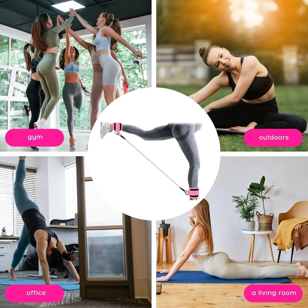Resistance Bands with Cuffs, Ankle Bands for Working Out, Glutes Workout Equipment, Resistance Bands Set for Home Workouts, Gym, Butt Exercise