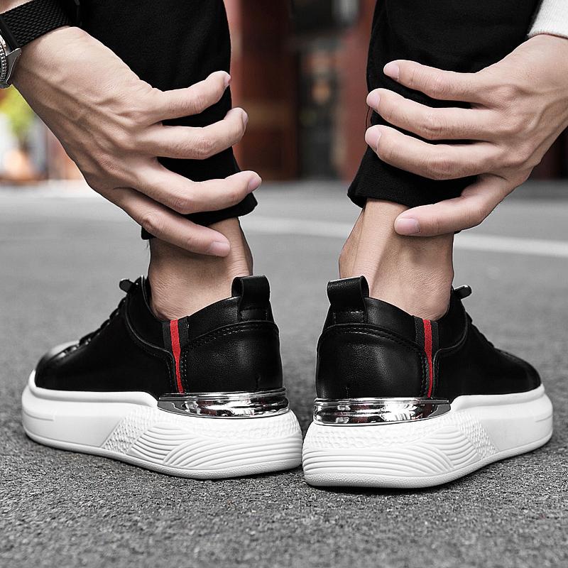 5001 Мужские Белые Кроссовки Мужские Увеличивающие Рост Стельки 6см Спортивные Большого Размера 37-43