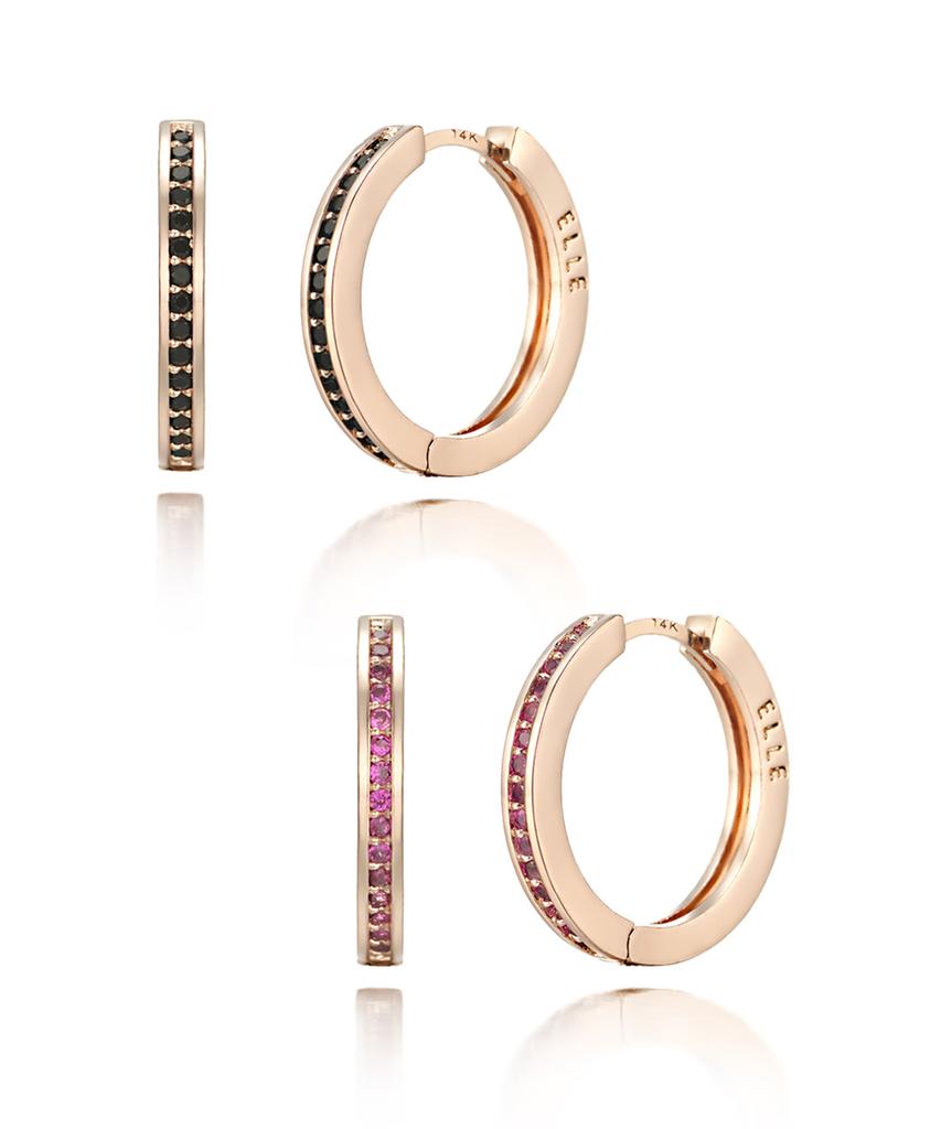 Ellejewelry Базовые серьги-кольца 14K Gf с застежкой-щелчком Elgpee230