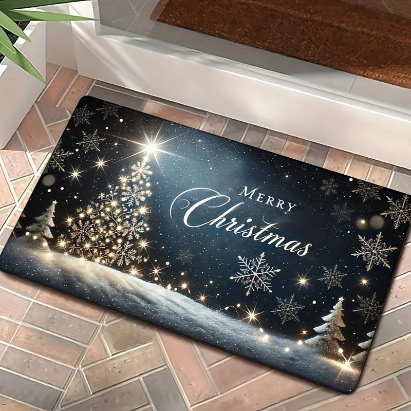Christmas Tree Snowflakes Entrance Welcome Door Mat Home Decor Kitchen Balcony Hallway Non-slip Floor Mat Christmas Decorations