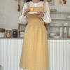 Хлопковый фартук без рукавов со свежим клетчатым узором для кухни и кафе