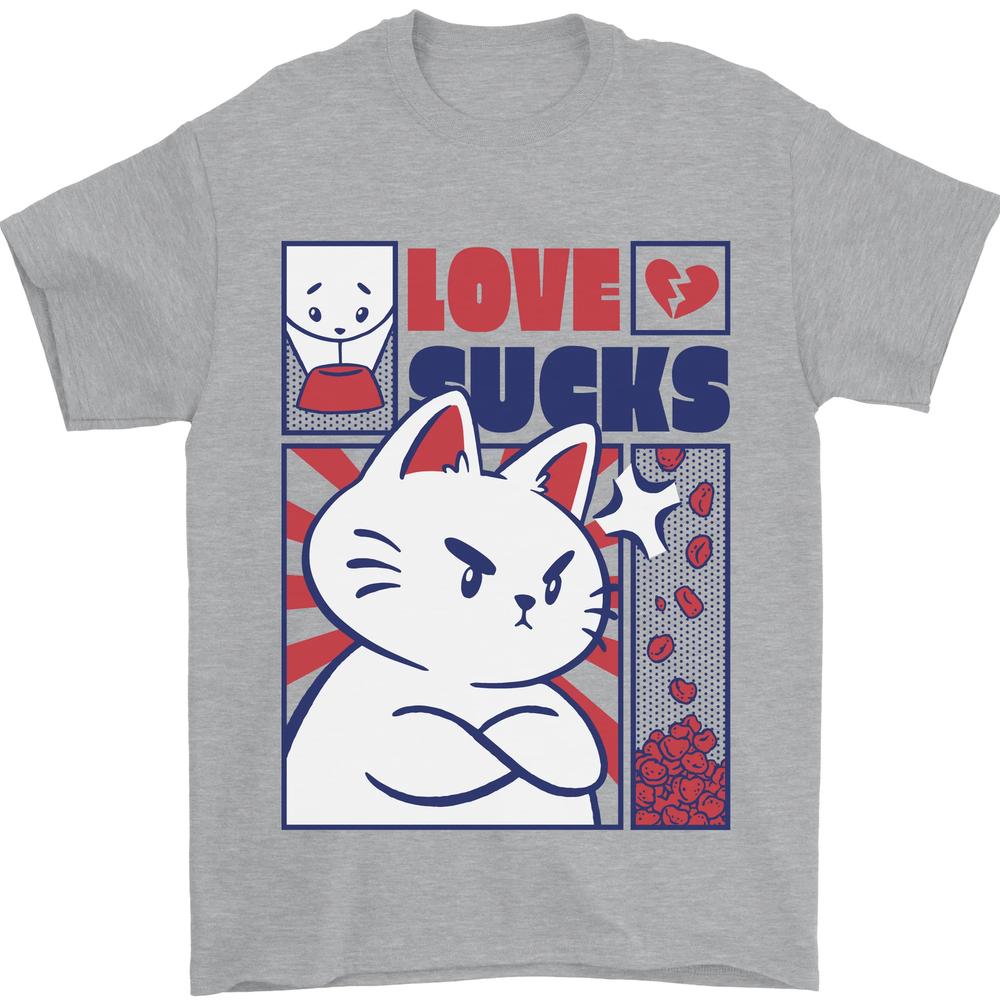 Cat Love Sucks Anti Valentines Singles Day Unisexs TShirt 100 Cotton