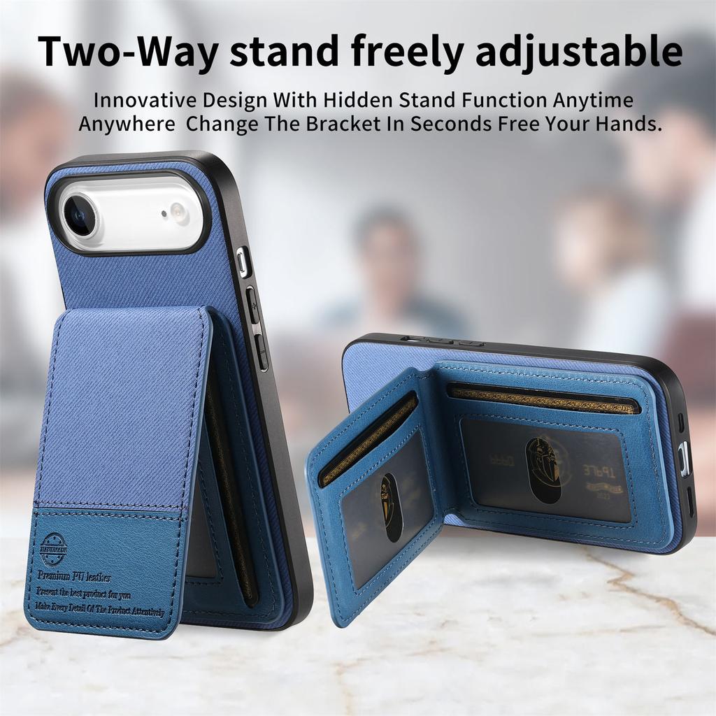 Для iPhone Air Чехол Тканевая Текстура Кожа+ПК+ТПУ Блокировка RFID Чехол для Телефона с Держателем для Карт