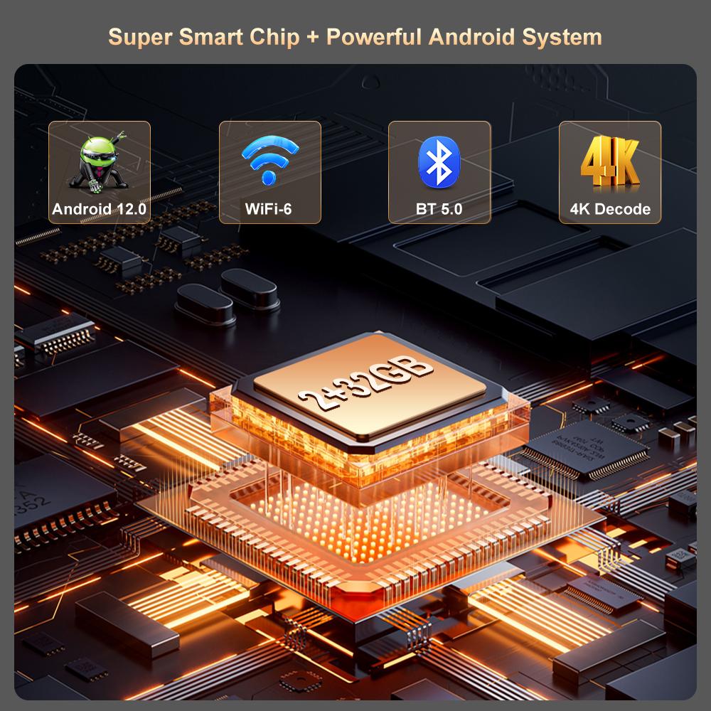 Buyzco YT007 Android 12 Full HD проектор 360 градусов подвес 4K видео Smart TV 1080P 18000 люмен проекторы 2+32 ГБ Театральный проектор