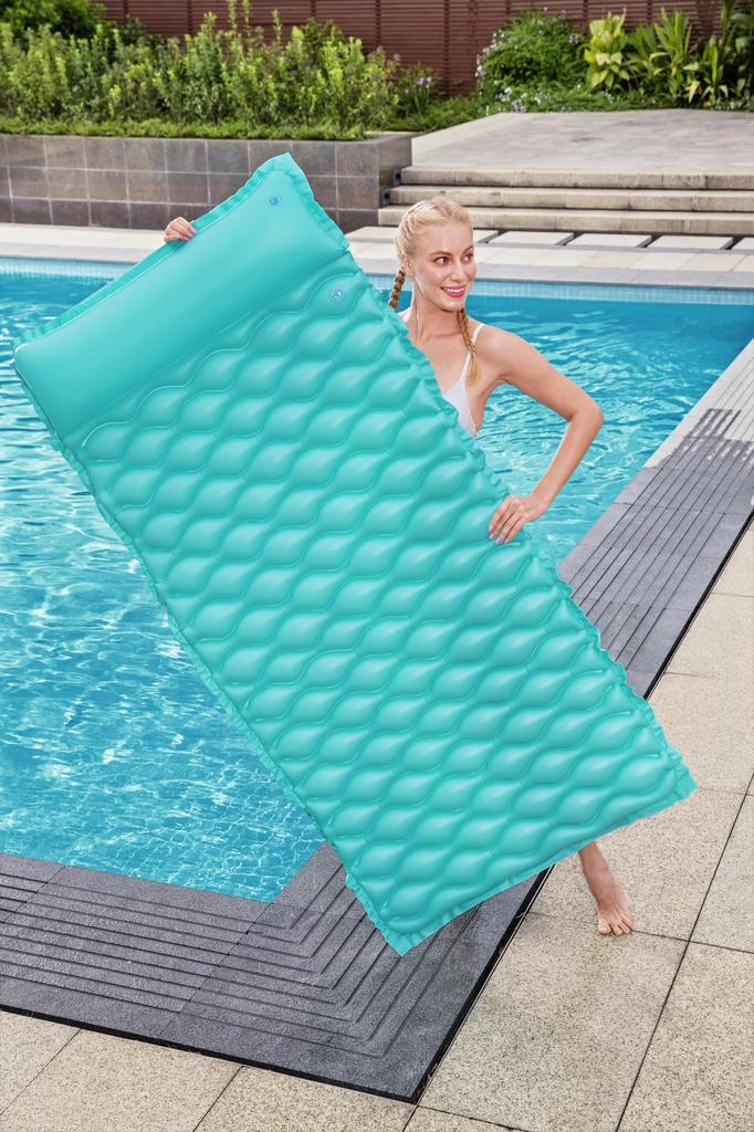 Bestway 155 x 77 см Плавающий Зеленый Океан для Бассейнов Сворачивающийся Коврик, Дизайн, (44020)