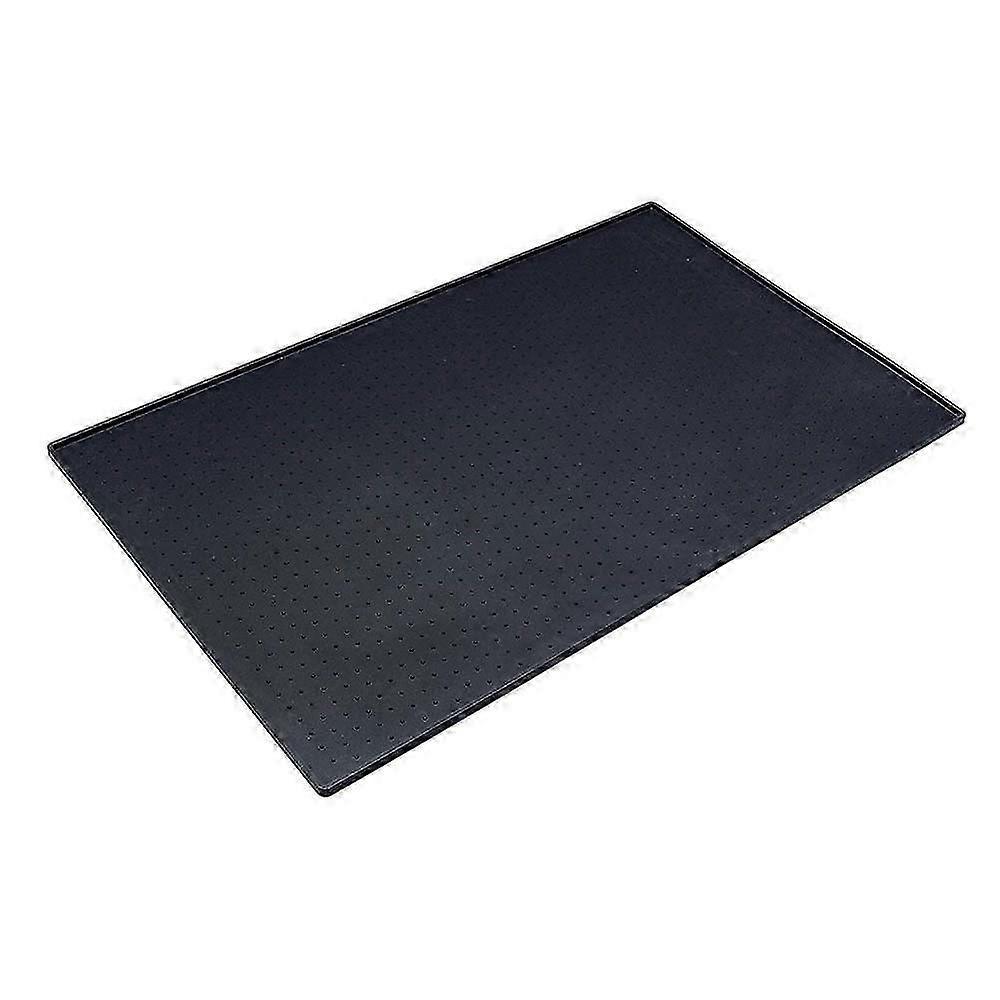 Silicone Non-slip Dog Food Feeding Mat, Waterproof Pet Food Mat for Cat & Dog Bowl Placemat, 24" X 16", Black