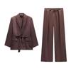 With Belt Straight-leg Long Sleeves Casual Suit Jacket 1255791 Waist Temperament Leisure Pants 5030401