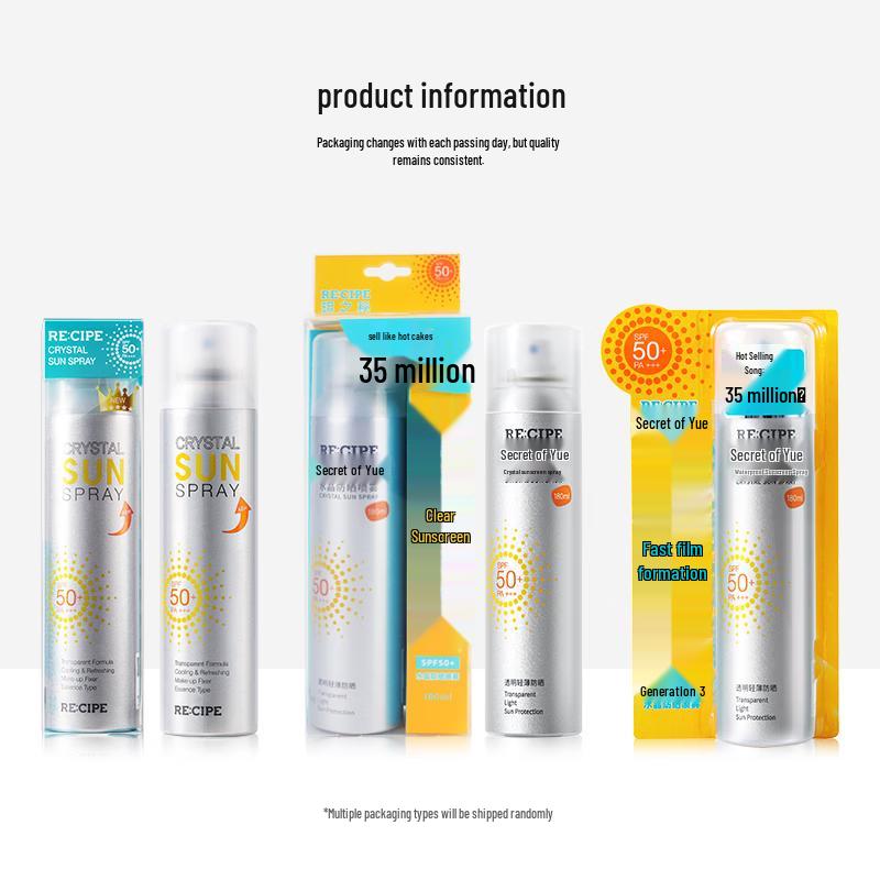 Кристаллический солнцезащитный спрей YueZhiMi SPF50+ PA+++