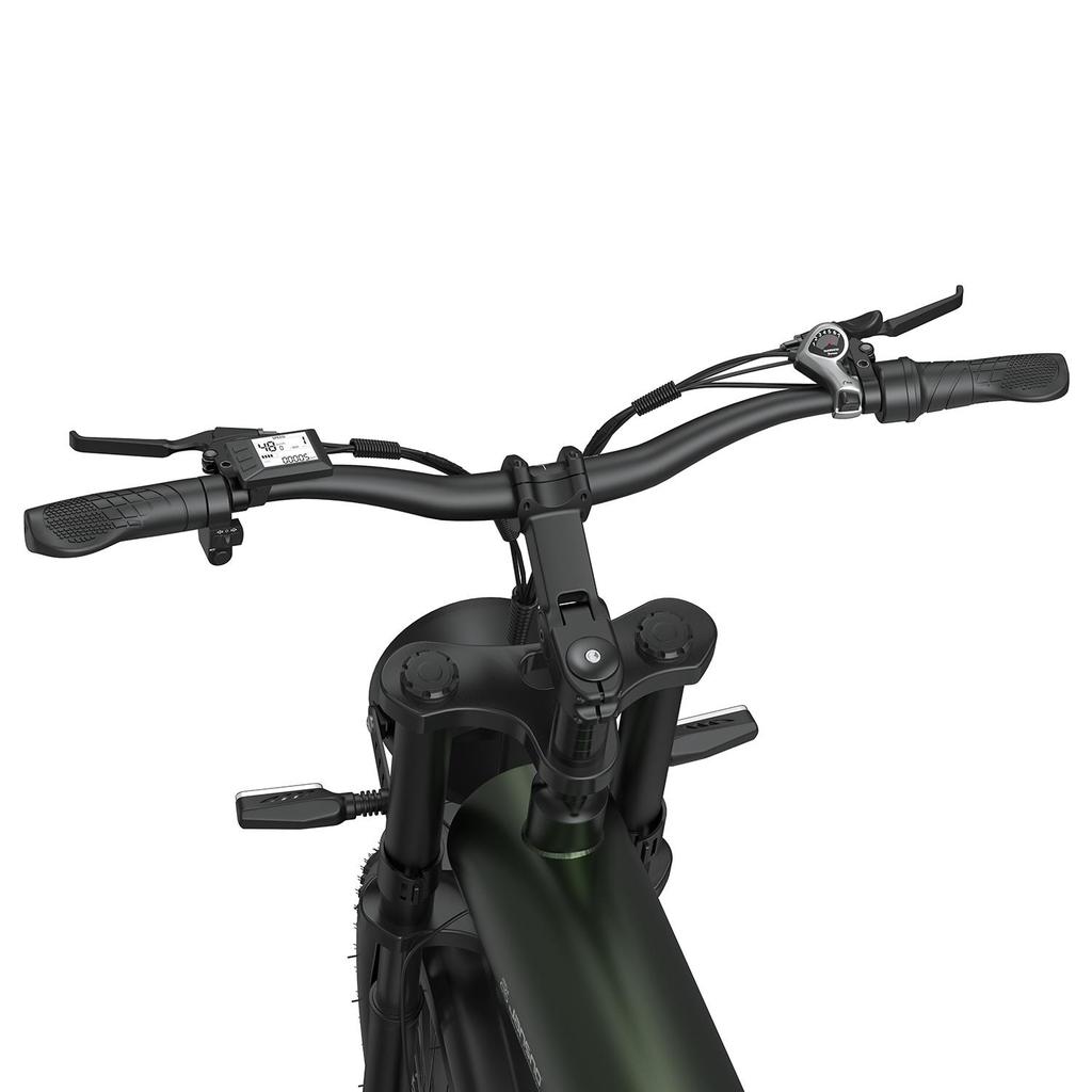 JANSNO X90 Adults Electric Bike 750W 48V 14AH Hidden Battery 16" Fat Tire Double Suspension Off-Road Snow All Terrain E-Bicycle