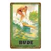 Vintage Hawaii Surfs Up Beach Welcome Metal Tin Sign  Ocean Poster for Cafe Bar Outdoor Decor Home Wall Decoration