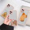 Чехол для телефона Be Happy Capybara с милым рисунком, матовый прозрачный для iphone 11 12 13 7 8 plus mini x xs xr pro max чехол