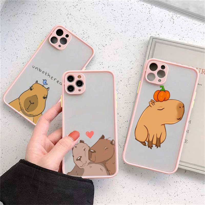 Чехол для телефона Be Happy Capybara с милым рисунком, матовый прозрачный для iphone 11 12 13 7 8 plus mini x xs xr pro max чехол