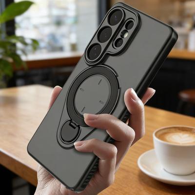 Чехол-подставка-кольцо Magsafe Charge 360 для Samsung Galaxy S26 Plus Ultra Матовый Противоударный Бронированный Магнитный Мягкий Чехол