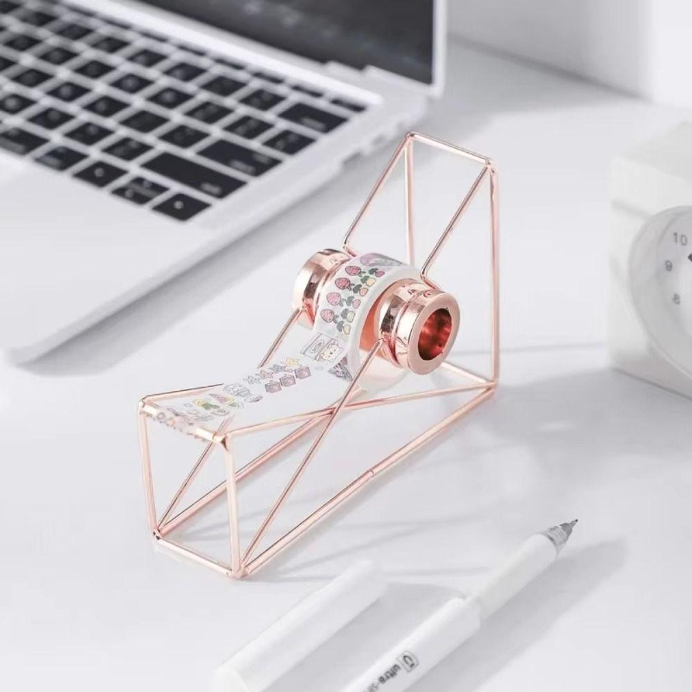 Smooth Cutting Iron Art Tape Dispenser Non-slip Desktop Tape Holder Tape Storage Organizer School