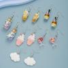 Серебряный комплект серег-крючков для женщин, красочные серьги-капли с мороженым и облаком, аксессуары, ювелирные изделия