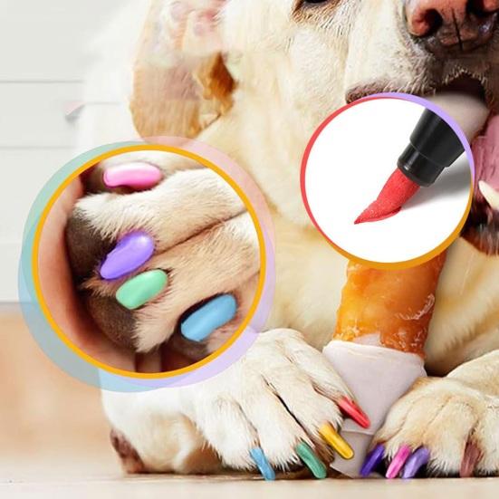 12-цветный набор ручек для дизайна ногтей для домашних животных, быстросохнущие ручки для лака для ногтей для собак, мягкие кисти для щенков и кошек, креативные принадлежности для ухода за домашними животными