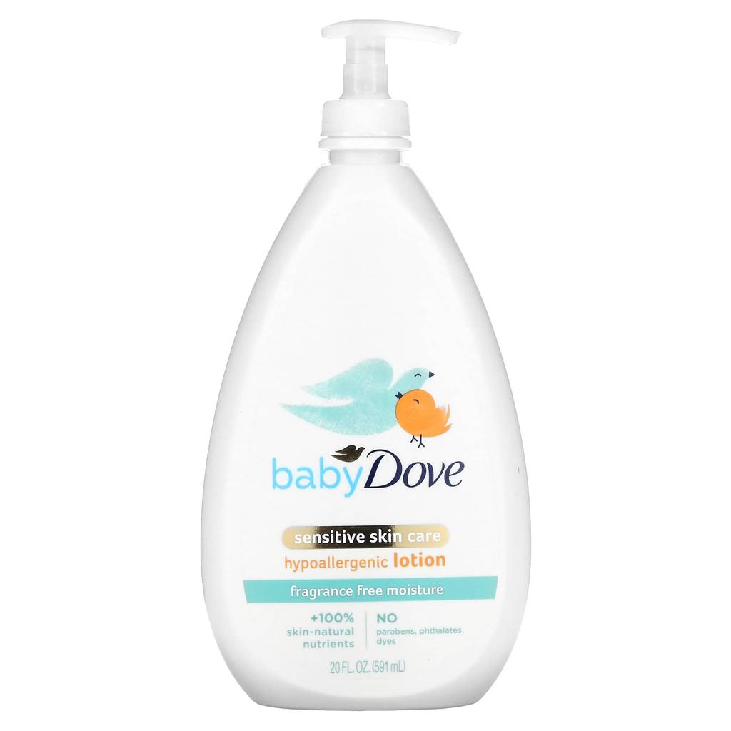 DOVE Детский, Уход за чувствительной кожей, Гипоаллергенный лосьон, Без отдушек, 20 жидких унций (591 мл)