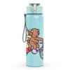 1PC Bear Couple Bike Cartoon 750ml Color Plastic Sports Water Bottle Leakproof Flip Straw Lid Suitable for Sports Office Home Use