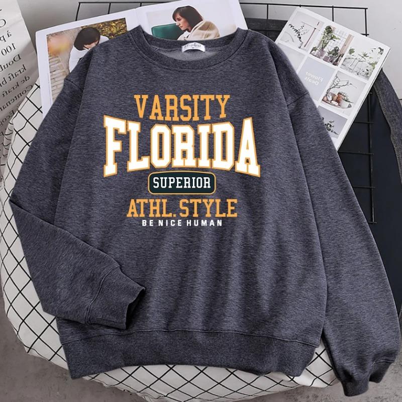 Трендовый повседневный мужской пуловер Florida Superior Athl Style с принтом, толстовка с капюшоном, теплая, с короткими рукавами, с круглым вырезом, мягкая, женская, уличная, пуловеры и длинные рукава для мужчин