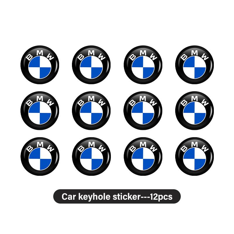 BKSN4 8/12pcs Car Door Keyhole Stickers Universal Auto Logo Sticker For BMW M 1 3 4 5 6 7 Series M3 M6 F01 F02E34 E36 E70 F10 X6 X1