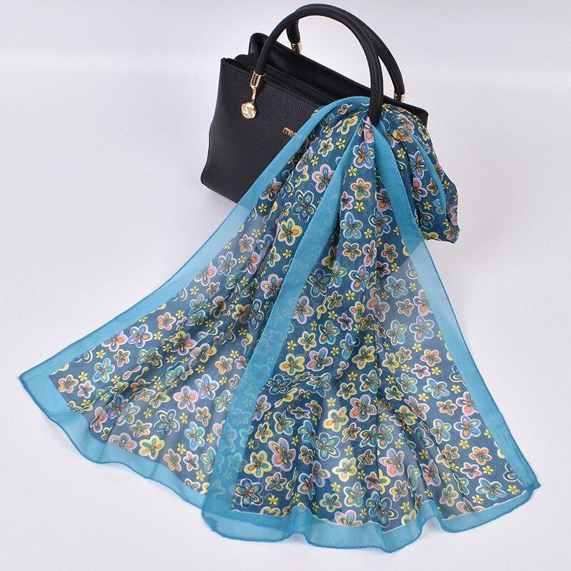 Women's Scarves, Fashionable Chiffon Printed Scarves, Long Neck Protection, Thin Rectangular Scarves