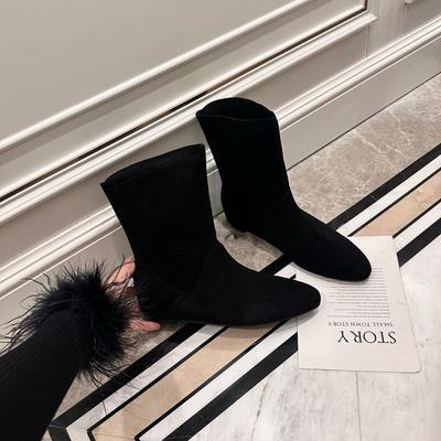 Короткие сапоги на плоской подошве в нишевом дизайне, новые матовые ковбойские сапоги в стиле вестерн, средние сапоги, ботинки Martin, одинарные сапоги.