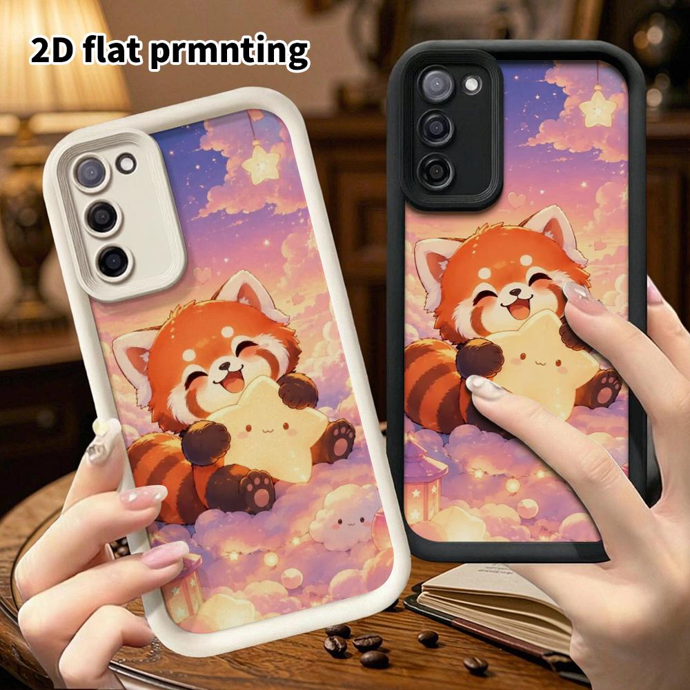 Phone Case: 2D flat, suitable for Samsung Galaxy A34 A35 M05 M06 S20 S22 S21 FE Plus 5G protective case, cloud little panda, perfect Christmas and Hal