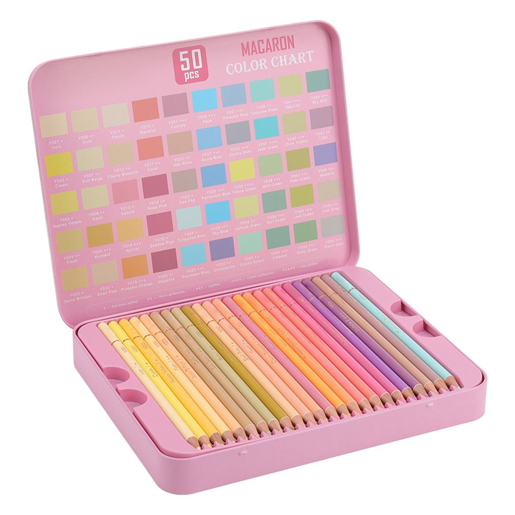 Colored Pencils 50 Colors Poplar Material Portable Sketching Pencils Set for Writing Drawing Coloring Making