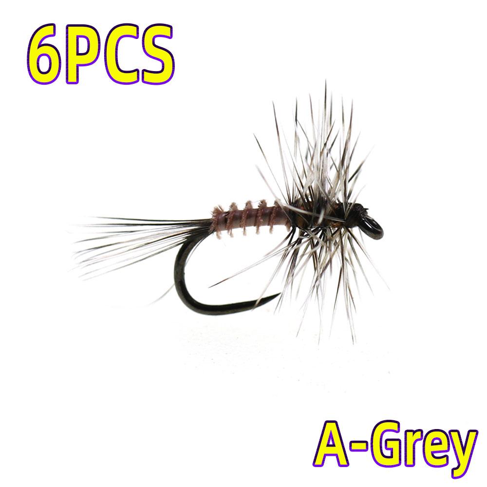 6шт#20 безбородая поденка комаров эмерджер и CDC парашют сухая мушка петух Hackle насекомое приманка для ловли форели хариуса окуня