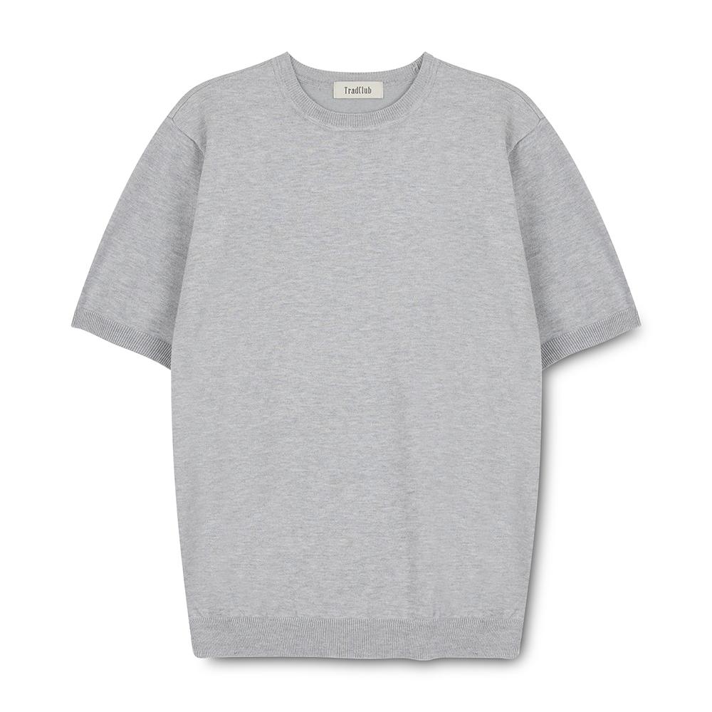 TRADCLUB [2Pack] Soft Round Short Sleeve Knit (4 Colors) (Type B)