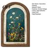 Tabletop Wood Picture Frame Arched Wooden Framed Wall Art, Farmhouse Wildflower Oil Painting Prints, Boho Bedroom Hanging Vintage Ornament for Living