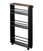 Yamazaki Jitsugyo Slim Wagon with Handle Black W13 X X Tower Casters Only Kitchen Wagon 3628 Approx. D47.5 H80.5cm [Complete Product Installed]