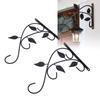 2pcs Black Wall Mount Plant Hook 11.97x8.46in Outdoor Plant Bracket  Living Room