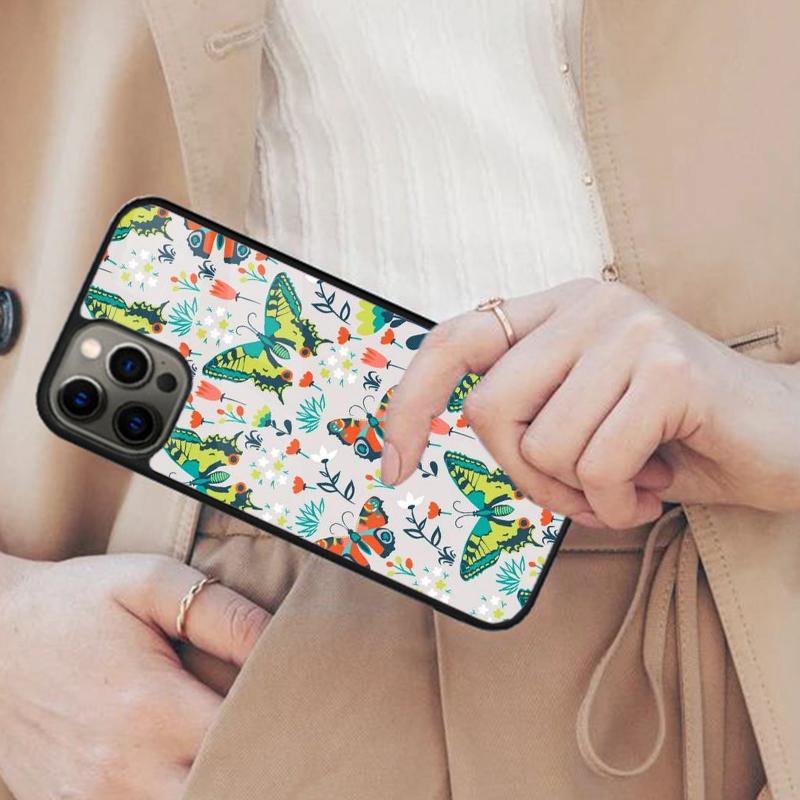 Butterfly Pattern Cute Magnetic Phone Case For APPLE iPhone 17 Air 16 14 13 12 Pro Max 15 Plus Wireless Charge MagSafe Cover
