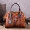Retro Handmade Women's Handbag For Ladies Leather Should Bags Bohemian Style Soft Boston Luxury Handbags