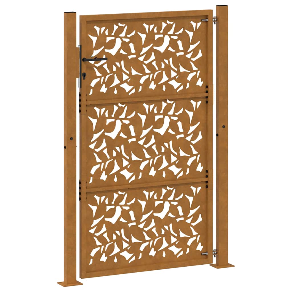 Garden Gate 100 x 125 cm Weathering Steel Leaf Design