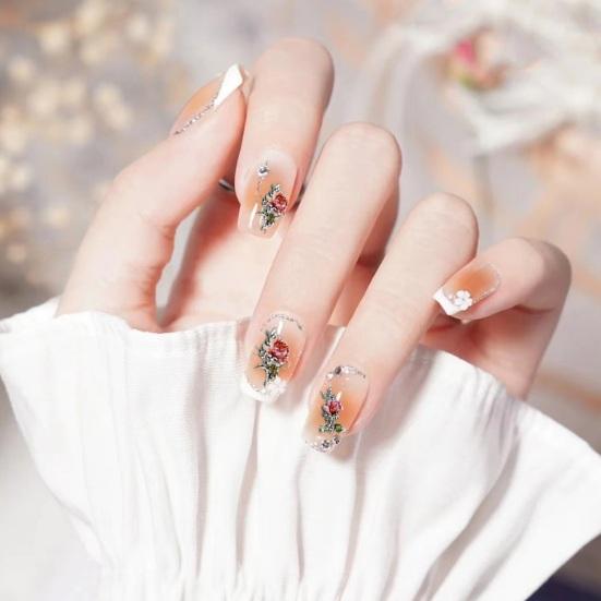 3D наклейки для дизайна ногтей с розами, ультратонкие самоклеящиеся цветочные наклейки, советы по маникюру своими руками, клей для ногтей, украшение для женщин, девочек, дизайн ногтей