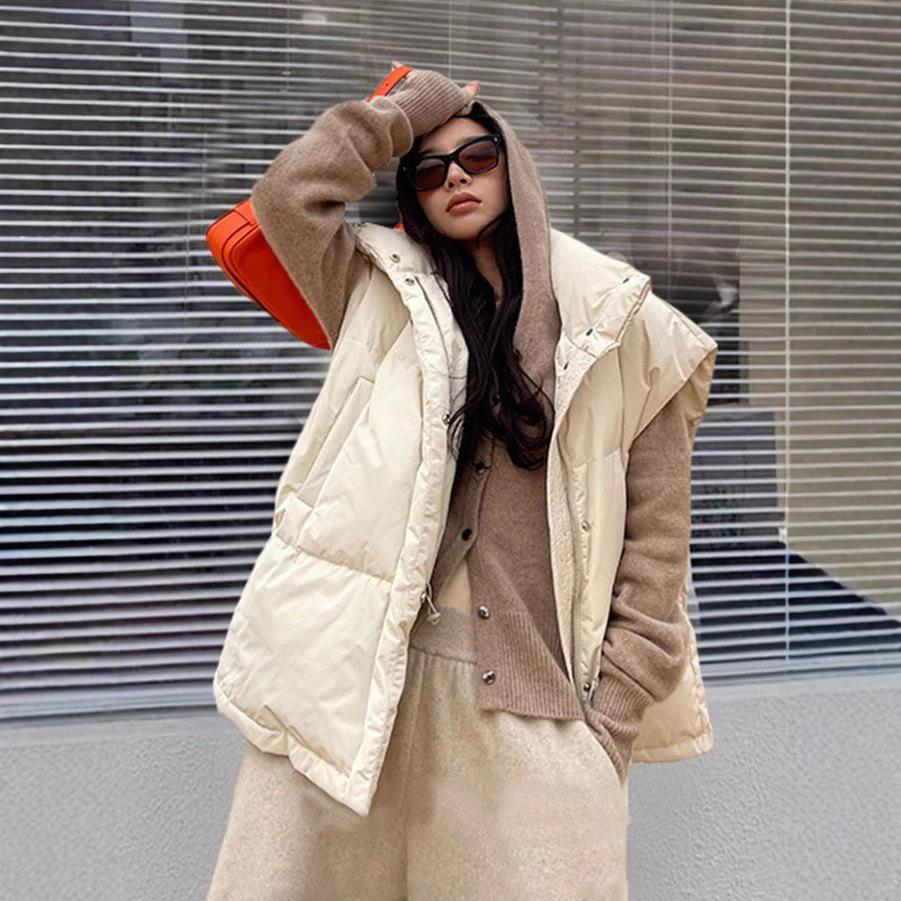 European cotton vest women's new autumn and winter stand-up collar thickened cold-proof warm thickened casual commuter vest jacket