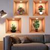 4pcs PVC Plant Potted Wall Stickers Creative Plants Flower Decals Simulate 3D Wallpapers Bedroom