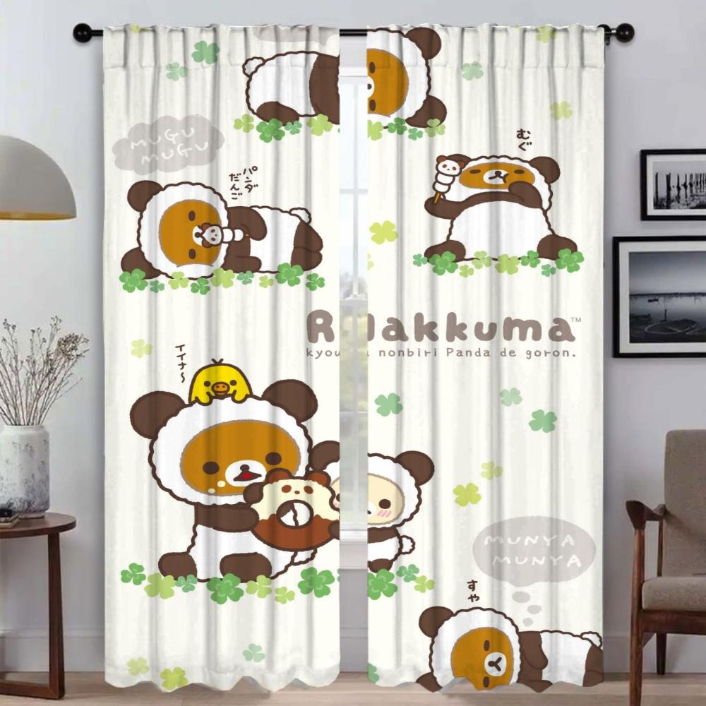 Шторы Rilakkuma для Хэллоуина, Панель для гостиной, Жалюзи, Домашний интерьер, Занавески-перегородки для сидения, Изготовлены из полиэстера