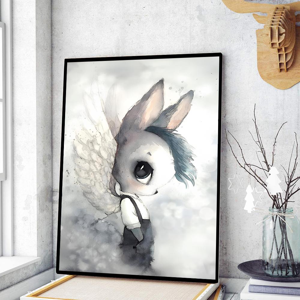 Миссис Мигетто Винтаж Принцесса Банни Классические постеры фильмов Белая бумага Наклейка DIY Комната Бар Кафе Эстетическое искусство Настенная живопись